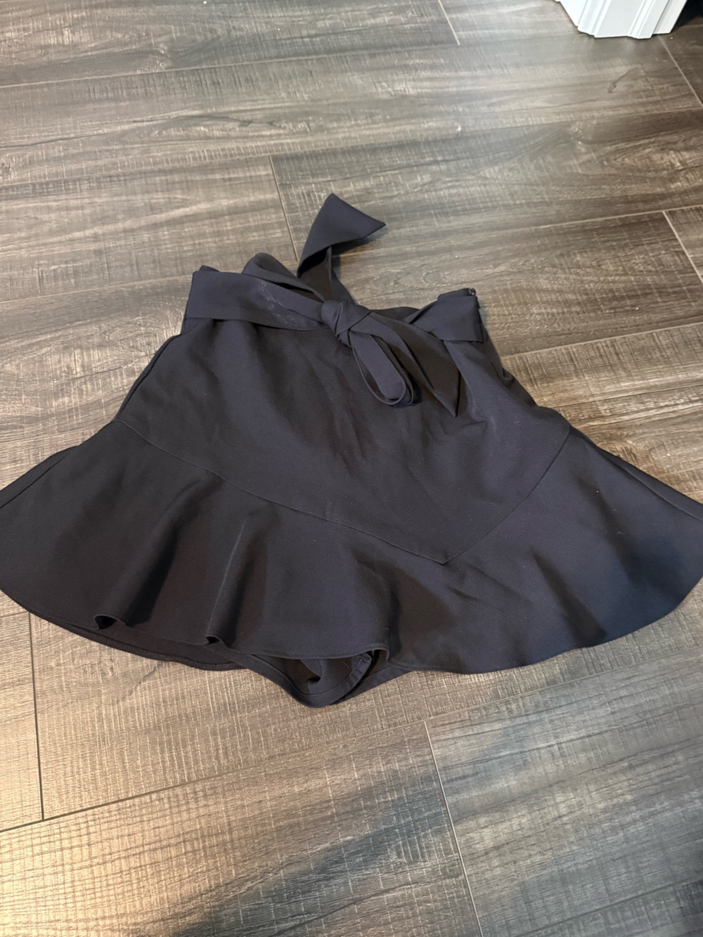 Zara Black Skater Skirt with Waist Tie